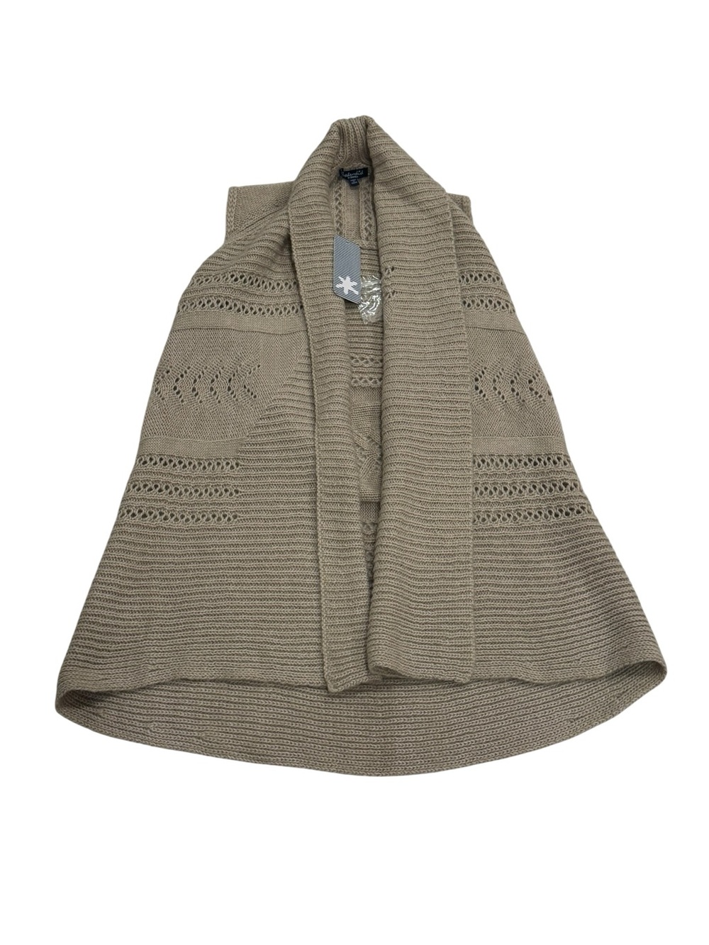 Splendid Cream Open-Front Knit Draped Sweater Vest Size XS - Picture 2 of 6